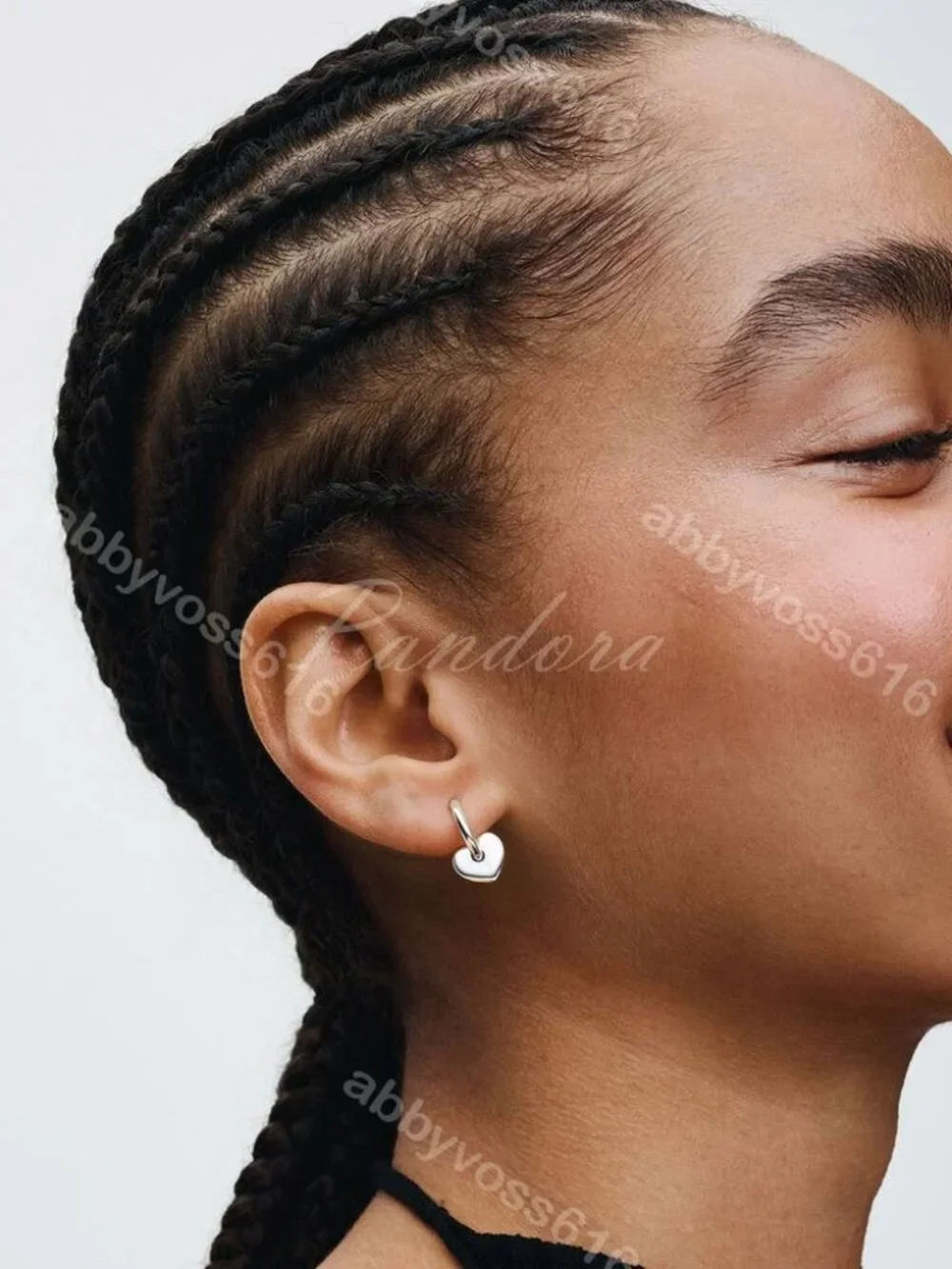 Pandora Heart Open Hoop Earrings